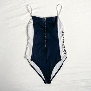 Women’s Hurley One Piece Black and White Color Blocking Swimsuit.